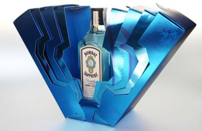 Packaging original para botella de licor Bombai
