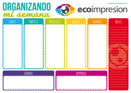 Publicacion organizador semanal