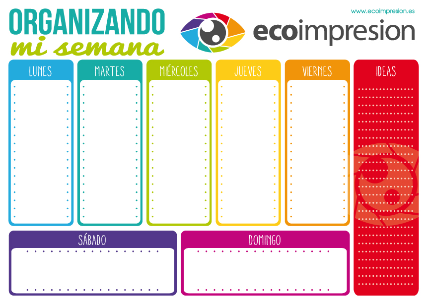 Publicacion organizador semanal
