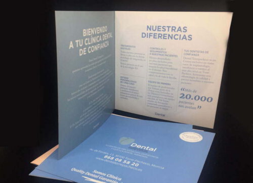 impresion dipticos clinica dental