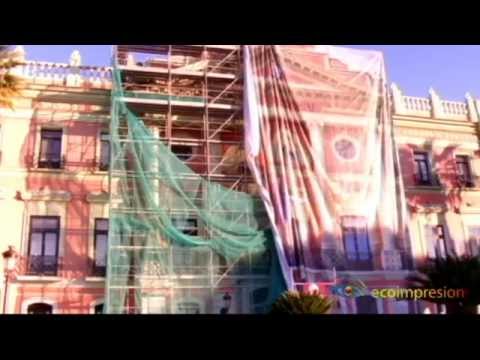 instalacion de una lona gigante