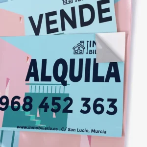 carteles adhesivos para inmobiliarias | personalizados