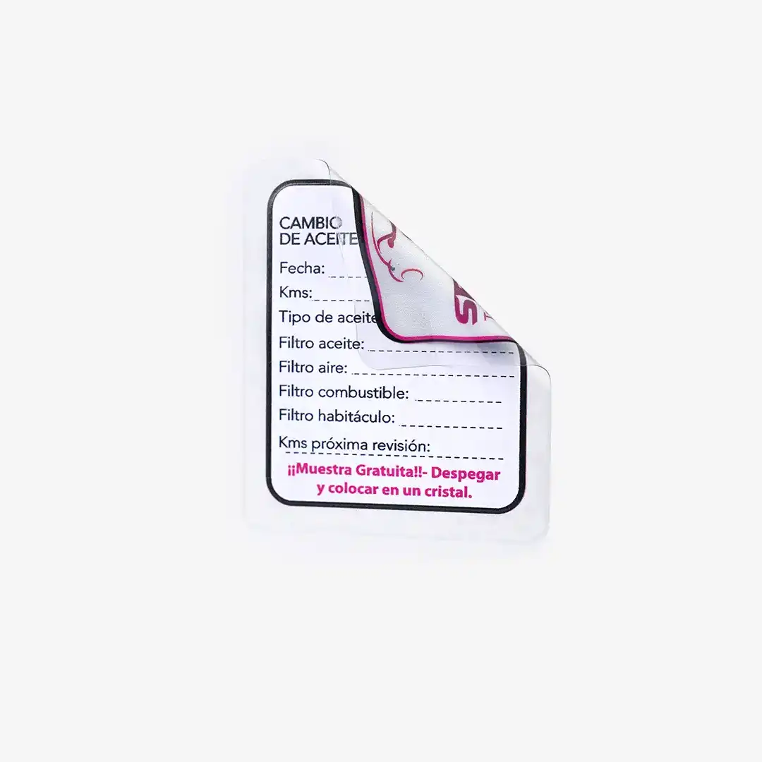 pegatinas talleres cambio aceite